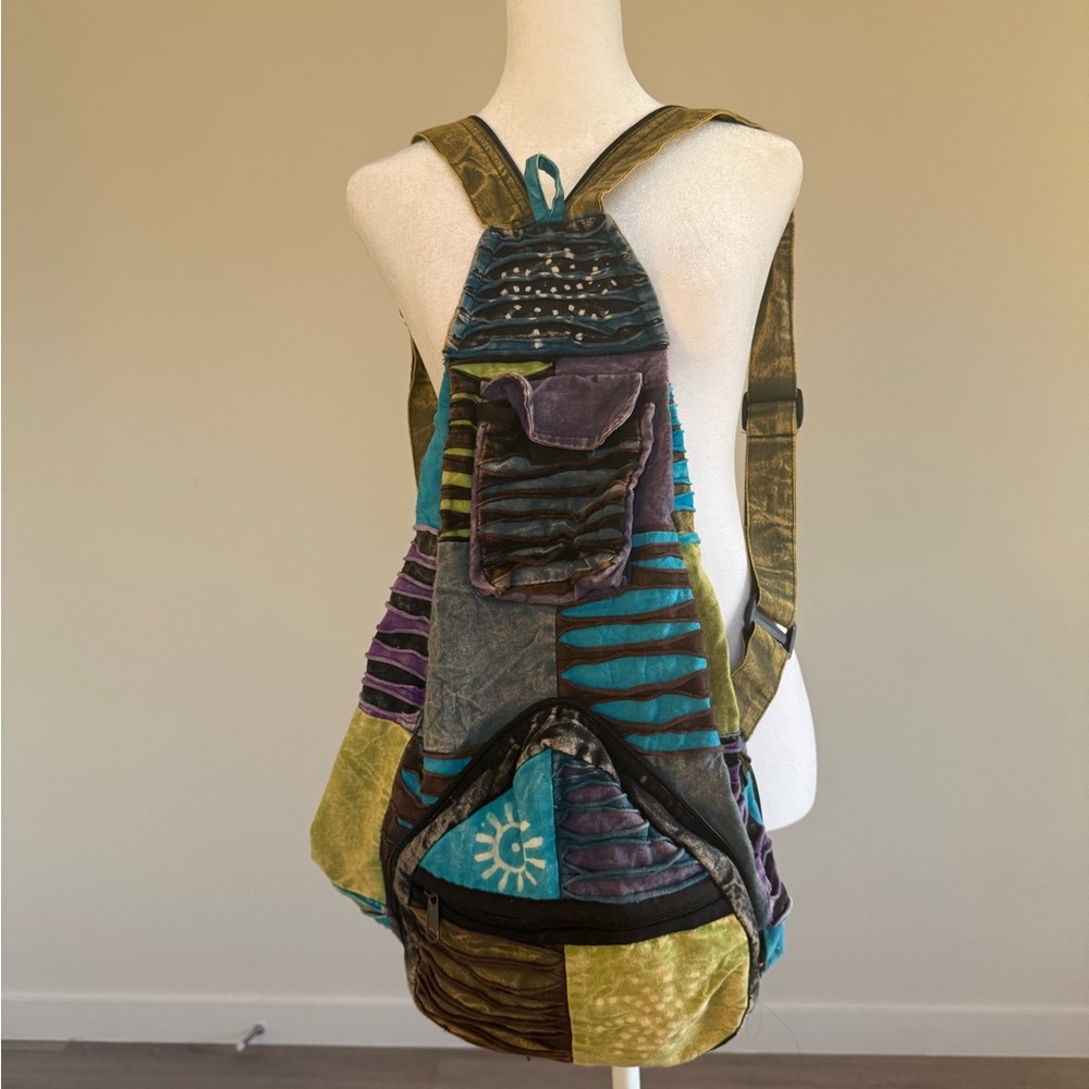Multicolor Patchwork Backpack - image 2